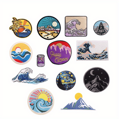 13pcs Shanhe Iron On Patches For Men Sew On Embroidered Applique Repair Patch