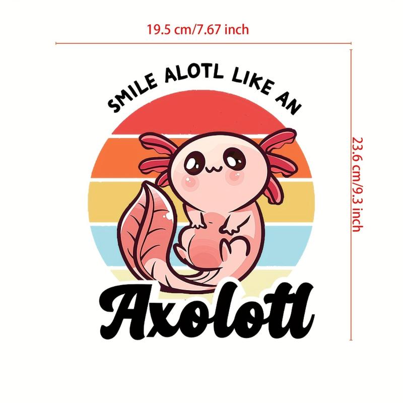 Girl's Axolotl Cartoon Iron On Heat Transfer Sticker For Clothing T Shirt