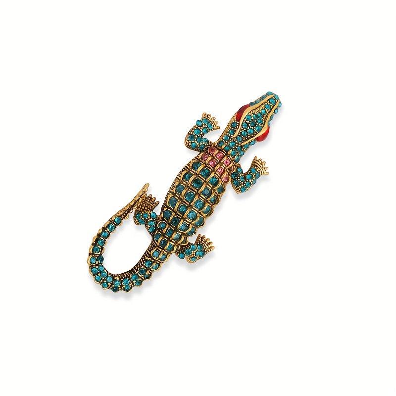 Crocodile Brooch Men's Suit Rhinestone Animal Accessories