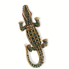 Crocodile Brooch Men's Suit Rhinestone Animal Accessories