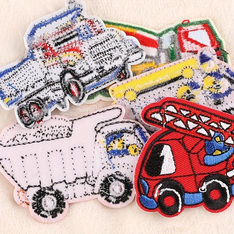 5pcs Boys Engineering Car DIY Patch for Clothes Backpack