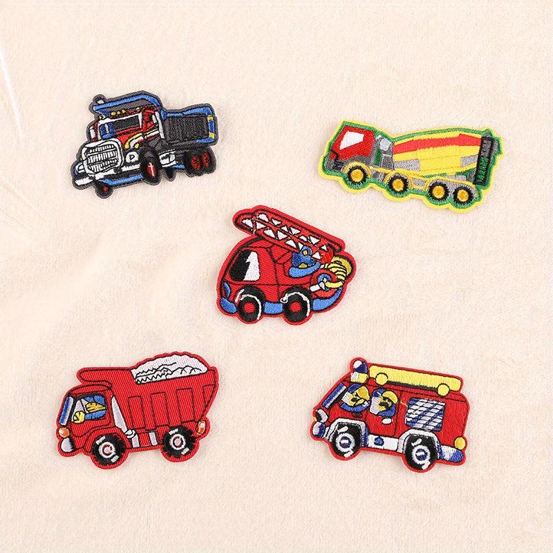 5pcs Boys Engineering Car DIY Patch for Clothes Backpack