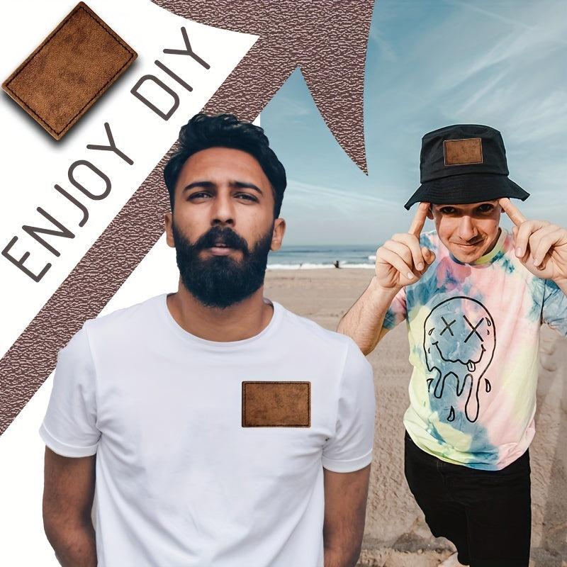 Leatherette Rectangular Patches For Hats T-Shirts DIY Men