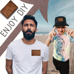 Leatherette Rectangular Patches For Hats T-Shirts DIY Men