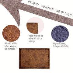 Leatherette Rectangular Patches For Hats T-Shirts DIY Men