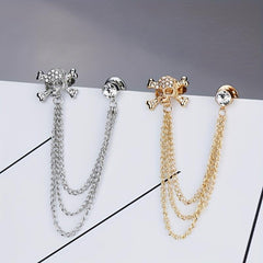 Skull Palm Brooch Halloween Jewelry Men Gift