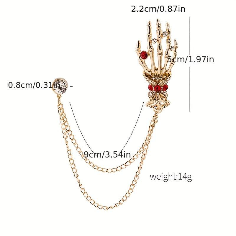 Skull Palm Brooch Halloween Jewelry Men Gift