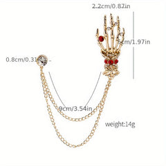 Skull Palm Brooch Halloween Jewelry Men Gift