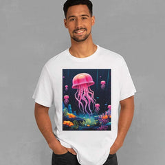 Swimming Jellyfish Heat Transfer Stickers for Men