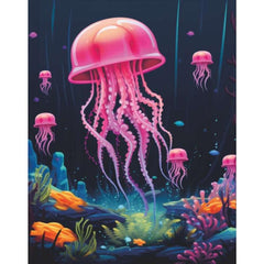 Swimming Jellyfish Heat Transfer Stickers for Men
