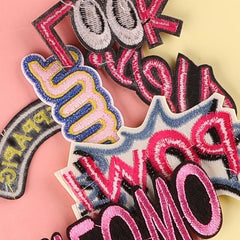 6pcs Cartoon Letter Embroidered Patches DIY Jacket Accessories