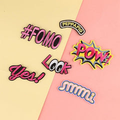 6pcs Cartoon Letter Embroidered Patches DIY Jacket Accessories