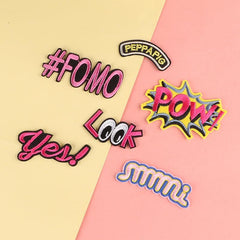 6pcs Cartoon Letter Embroidered Patches DIY Jacket Accessories