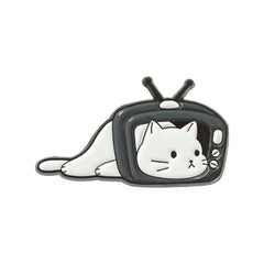 Cat Bear Head TV Box Enamel Pins Funny Animals Brooch
