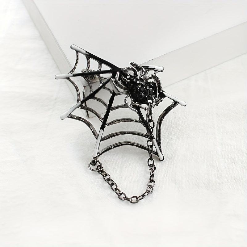 Spider Web Chain Brooch Pin