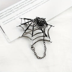 Spider Web Chain Brooch Pin