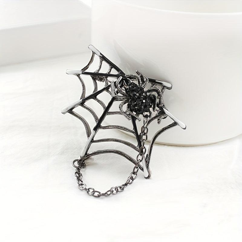 Spider Web Chain Brooch Pin
