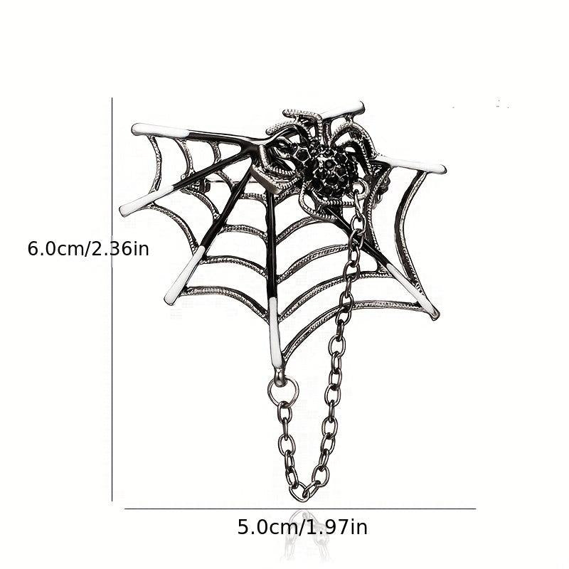 Spider Web Chain Brooch Pin
