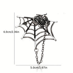 Spider Web Chain Brooch Pin