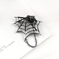Spider Web Chain Brooch Pin