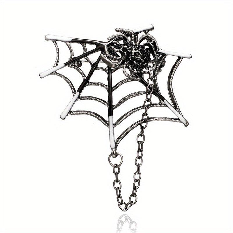 Spider Web Chain Brooch Pin