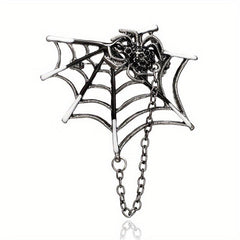 Spider Web Chain Brooch Pin
