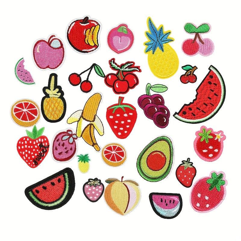 26pcs Fruit Iron On Patches for Girls Sew On Embroidered Applique