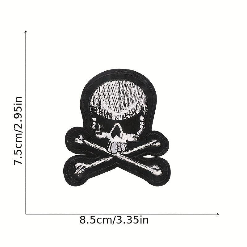 9pcs Skull Iron On Patches Sew On Embroidered Applique Repair Patch DIY Crafts
