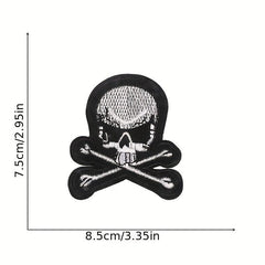 9pcs Skull Iron On Patches Sew On Embroidered Applique Repair Patch DIY Crafts