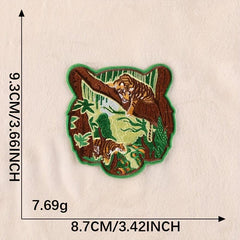 2pcs Boys Tiger Dolphin Embroidery DIY Patch for Clothes Backpack Hat