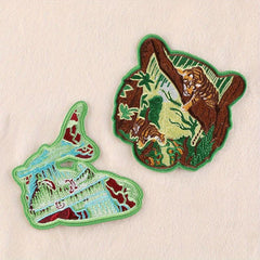 2pcs Boys Tiger Dolphin Embroidery DIY Patch for Clothes Backpack Hat