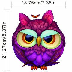 2pcs Purple Owl Heat Transfer Film Iron Clothes DIY Patch Paste Washable
