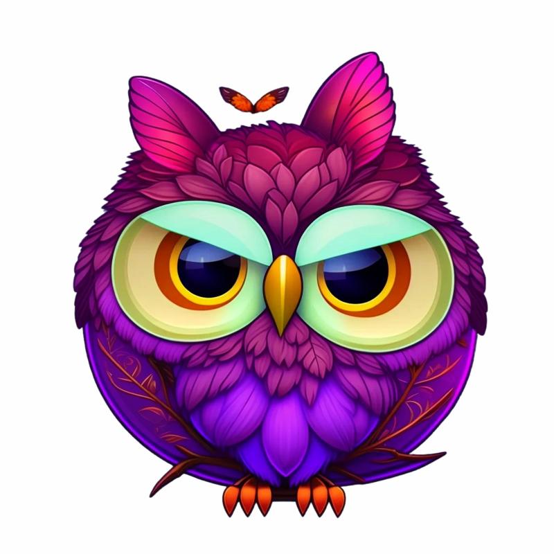 2pcs Purple Owl Heat Transfer Film Iron Clothes DIY Patch Paste Washable