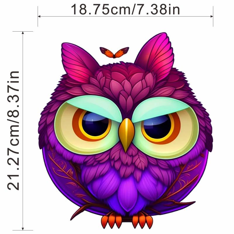 2pcs Purple Owl Heat Transfer Film Iron Clothes DIY Patch Paste Washable