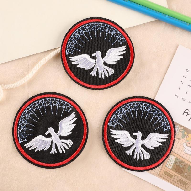 3pcs Round Bird Embroidery Stickers for Clothing Hat