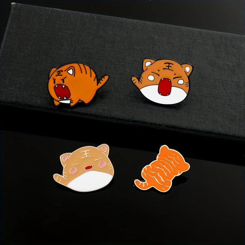 Creative Little Tiger Brooch Cartoon Badge Metal Accessory