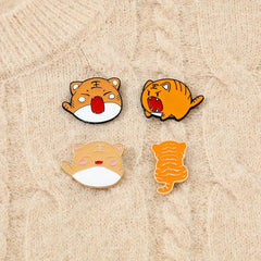 Creative Little Tiger Brooch Cartoon Badge Metal Accessory