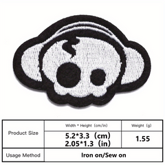 Punk Skull Embroidered Patches for Men