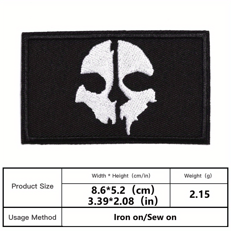 Punk Skull Embroidered Patches for Men