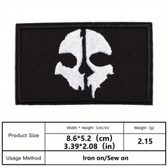 Punk Skull Embroidered Patches for Men