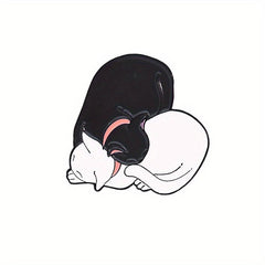 Gray & Cat Brooch Reading Cat Couple Dripping Oil Paint Alloy Jewelry Men