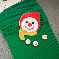 Delicate Snowman Christmas Tree Embroidery Stickers