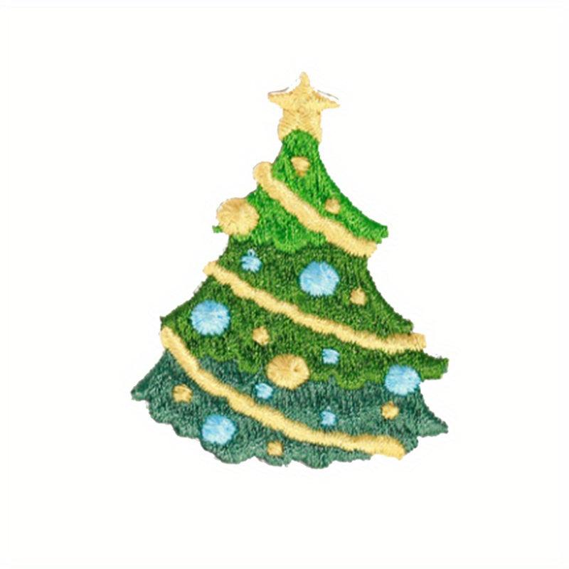 Delicate Snowman Christmas Tree Embroidery Stickers