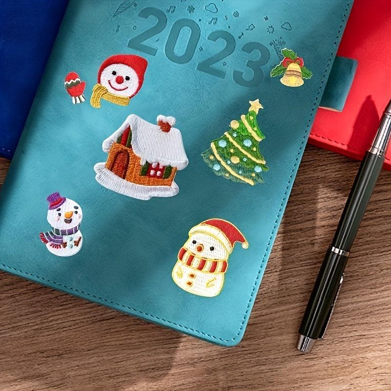 Delicate Snowman Christmas Tree Embroidery Stickers