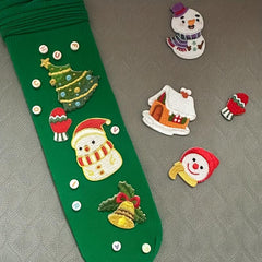 Delicate Snowman Christmas Tree Embroidery Stickers