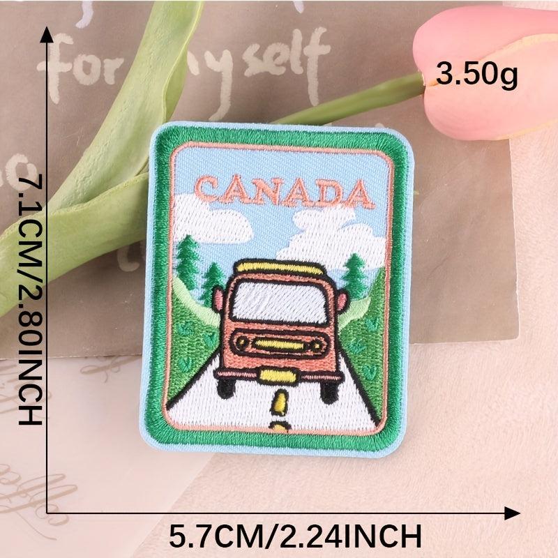 Men Camping Wind Embroidery Patch Stickers Sewn Adhesive