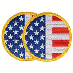 J CARP 2pcs Round Tactical U S Flag Patches For Men Flag Insignia Patch