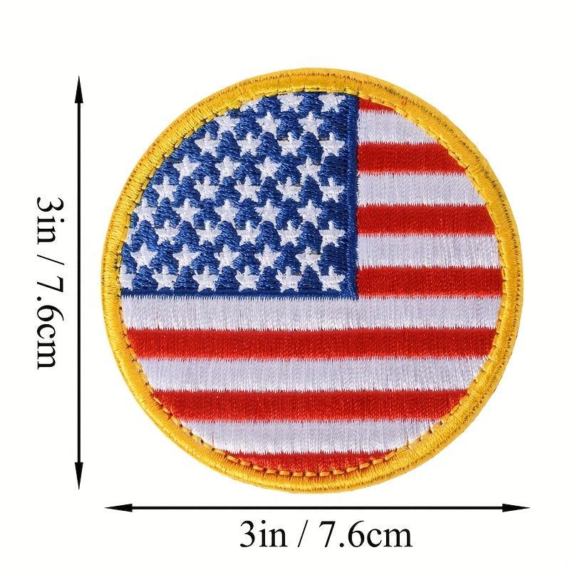 J CARP 2pcs Round Tactical U S Flag Patches For Men Flag Insignia Patch