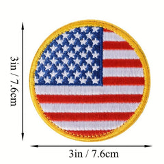 J CARP 2pcs Round Tactical U S Flag Patches For Men Flag Insignia Patch