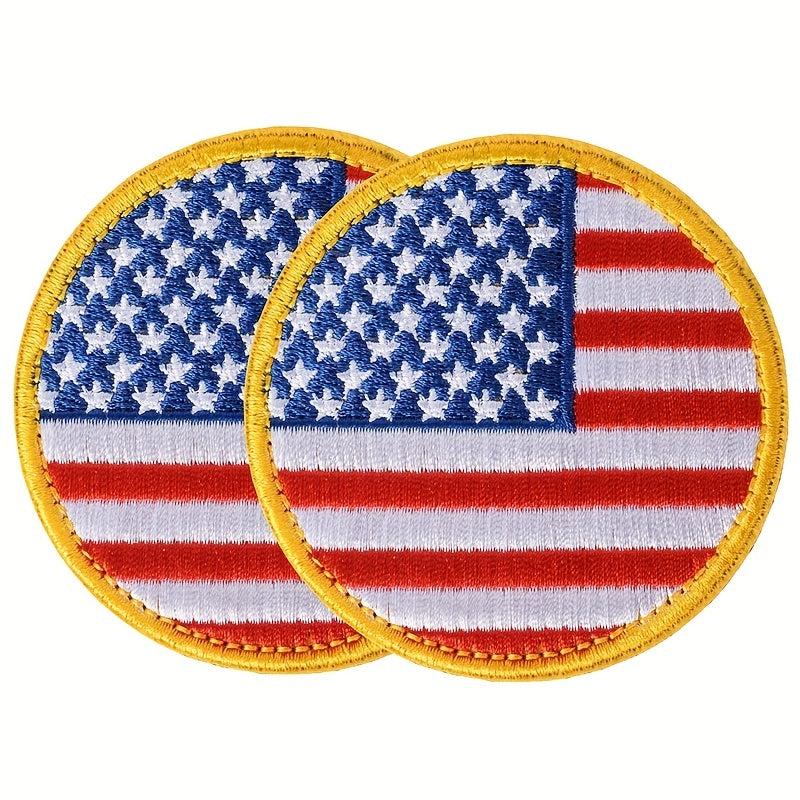 J CARP 2pcs Round Tactical U S Flag Patches For Men Flag Insignia Patch